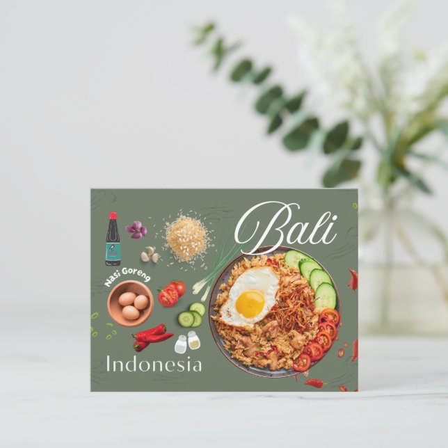 Savor the Flavors of Nasi Goreng Post Card (Standing Front)