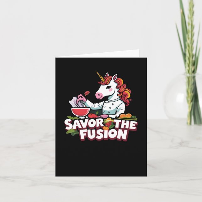 Savor The Fusion Unicorn Sticker  Card (Front)