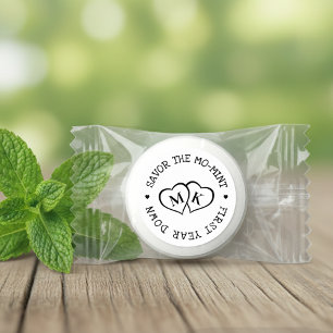 Savor the Mo-Mint Heart Monogram 1st Anniversary Life Saver® Mints
