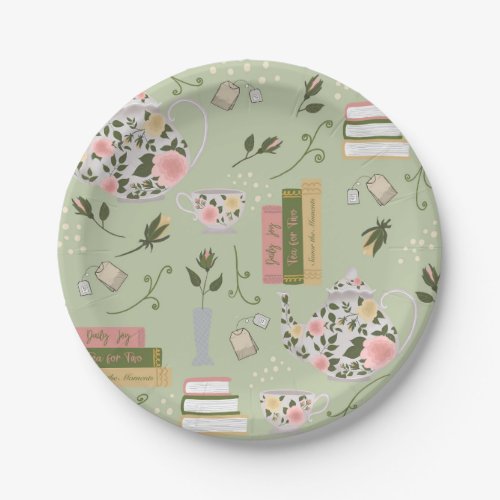 Savor the Moments Tea Party Paper Plate