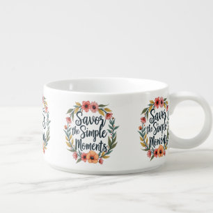 Savor the Simple Moments Boho Floral Quote Bowl