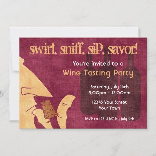 Savoring Wine Party Invitation