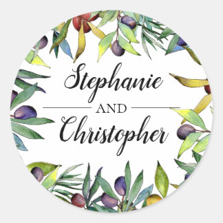 Savory Olives Tuscan Watercolor Wedding Seal