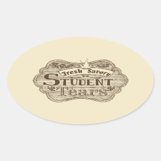 Savory Student Tears Hand Drawn Chalkboard Oval Sticker