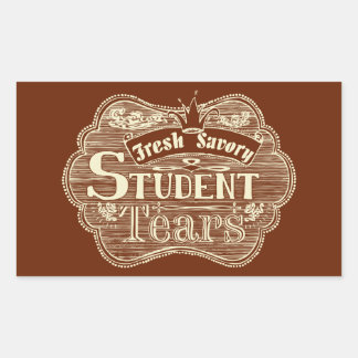 Savory Student Tears Hand Drawn Chalkboard Rectangular Sticker