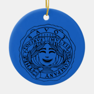 Savoy ceramic ornament blue
