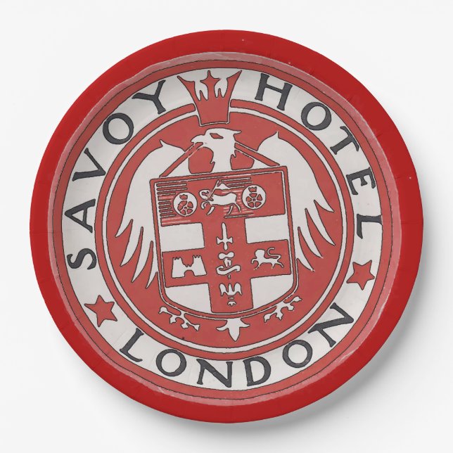 Savoy Hotel London Paper Plates (Front)