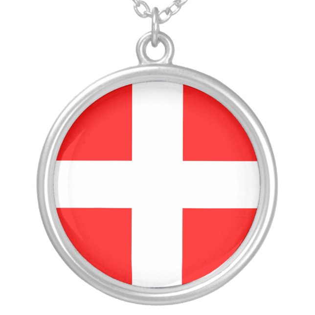 Savoyard, Italy flag Silver Plated Necklace (Front)