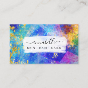 *~* SAVQR Rainbow AP26 Ethereal OPAL Gold Glitter Business Card