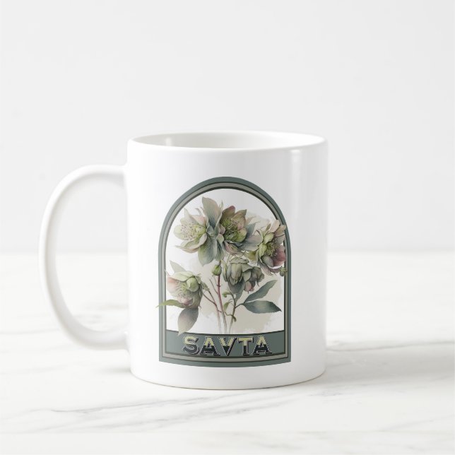 Savta Vintage Floral Grandmother Coffee Mug (Left)