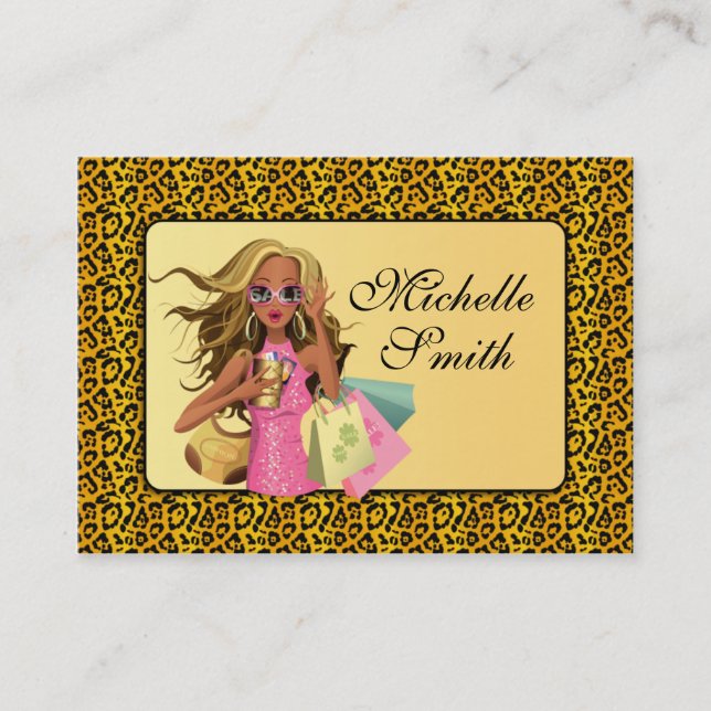 Savvy Shopper Chubby Business Card (Front)