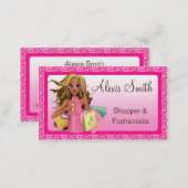Savvy Shopper Pink Std. Business Card (Front/Back)