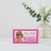 Savvy Shopper Pink Std. Business Card (Standing Front)