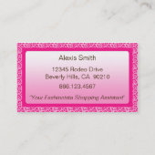 Savvy Shopper Pink Std. Business Card (Back)