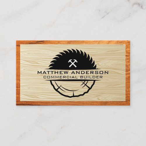 Saw and Hammers  Wood Business Card