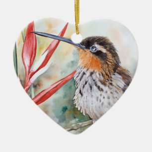 Saw-billed Hermit Hummingbird Ceramic Ornament