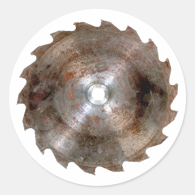saw blade classic round sticker (Front)