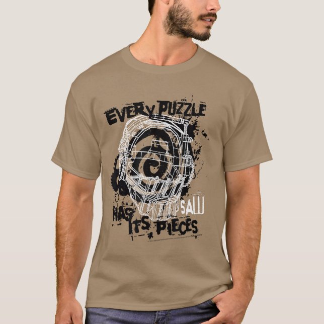 Saw Every Puzzle Has Its Pieces Horror Movie retro T-Shirt (Front)