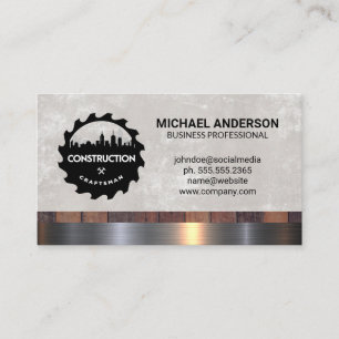 Saw Hammer Logo   Builder Business Card