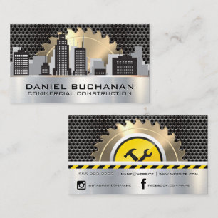 Saw Metallic Grill City Skyline Business Card