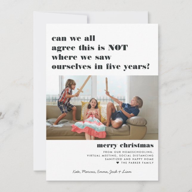 Saw Ourselves in Five Years | Merry Christmas Holiday Card (Front)