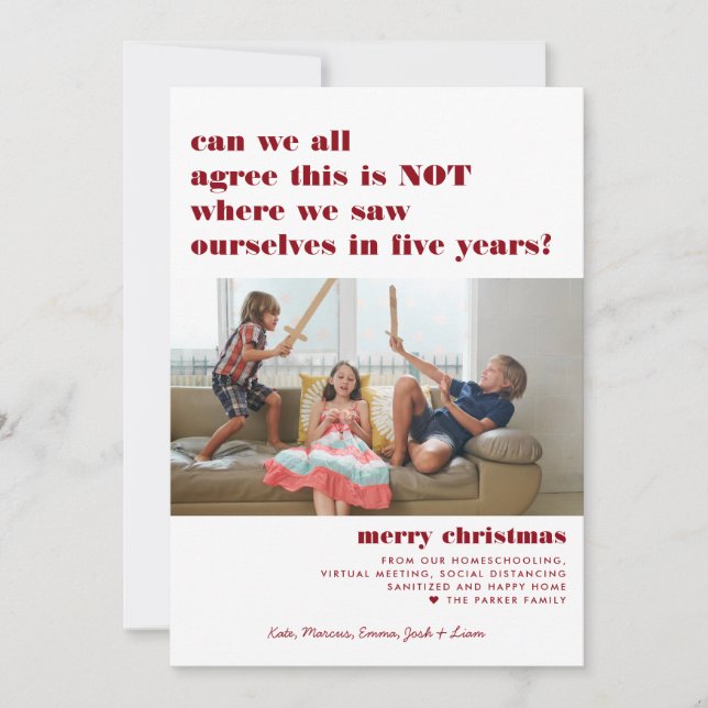 Saw Ourselves in Five Years | Merry Christmas Holiday Card (Front)