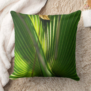 Saw Palmetto and Leaf Throw Pillow