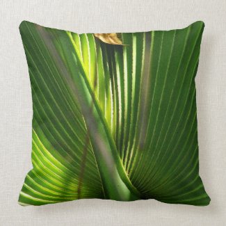Saw Palmetto and Leaf Throw Pillow