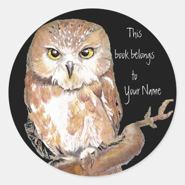 Saw Whet Owl Book Plate (Front)