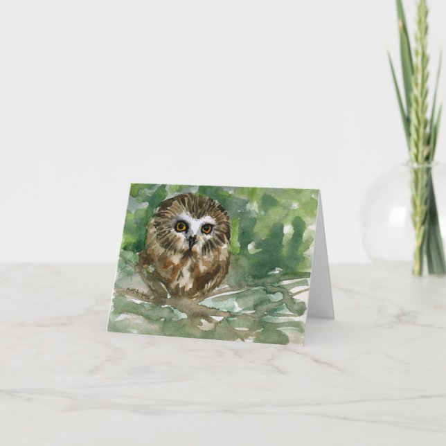 "Saw Whet Owl" Card (Front)