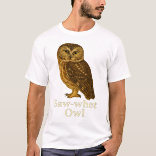 Saw-whet Owl T-Shirt: Raptor Bird Nature Design T-Shirt
