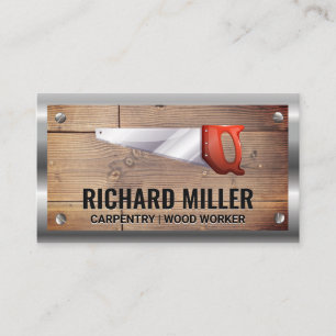 Saw   Wooden Boards   Carpenter   Construction Business Card