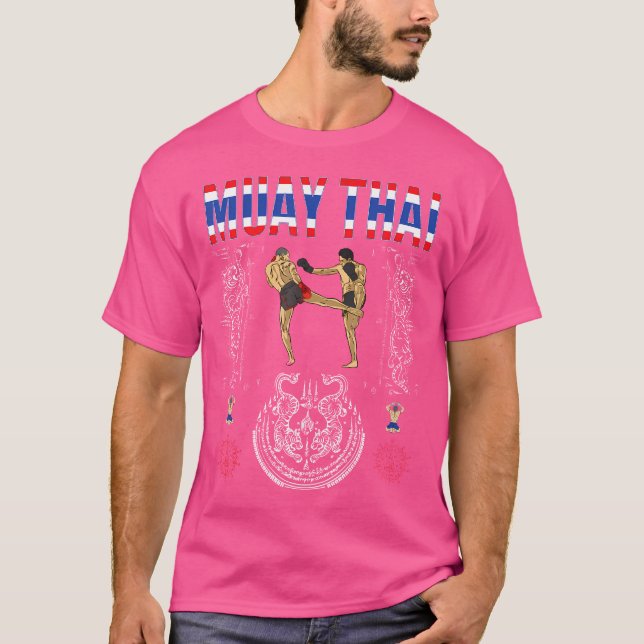 Sawadee Thai Traditional Sak Yant Thai Twin Tiger  T-Shirt (Front)