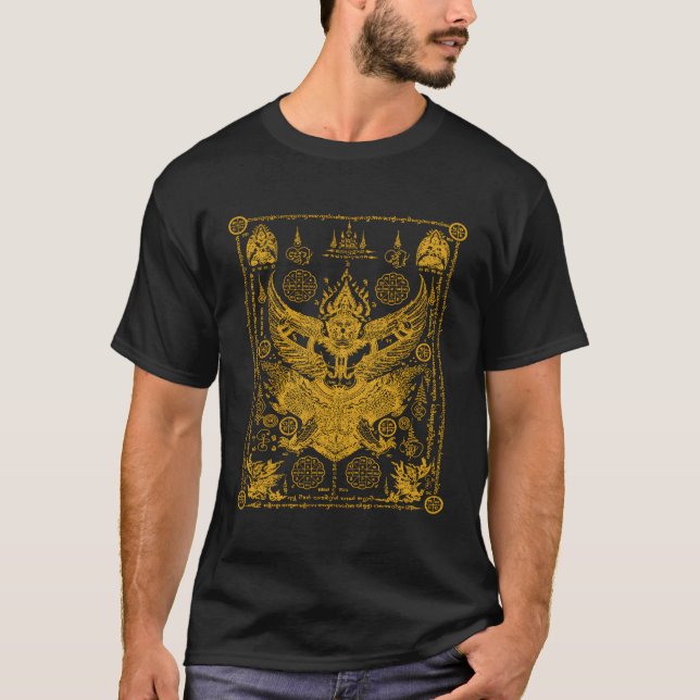 Sawadee Thai Traditional Sak Yant Thai Twin Tigers T-Shirt (Front)