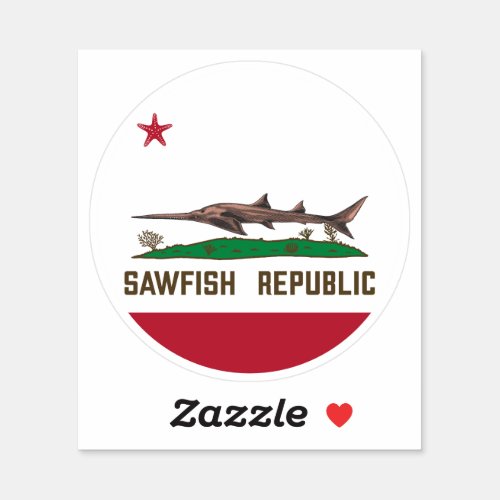 Sawfish Republic Ray Flag Carpenter Shark Sticker
