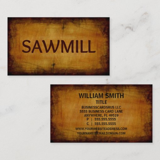 Sawmill Antique Wood Business Card Zazzle