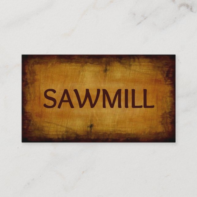 Sawmill Antique Wood Business Card (Front)