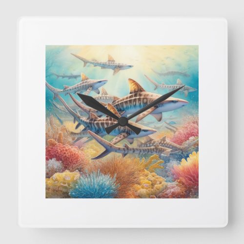 Sawtail Catsharks 030624AREF106 _ Watercolor Square Wall Clock