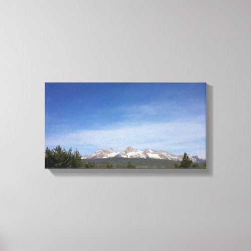 Sawtooth Mountains Idaho 16x8 Canvas Print