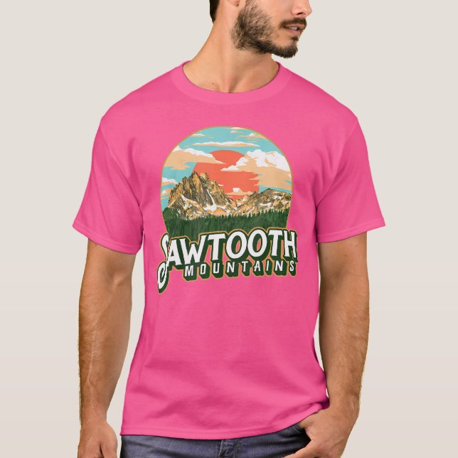 Sawtooth Mountains Idaho T-Shirt (Front)