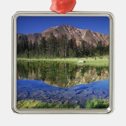Sawtooth Mountains reflected in Fourth of July Metal Ornament