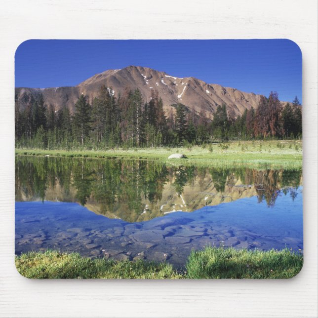 Sawtooth Mountains reflected in Fourth of July Mouse Pad (Front)