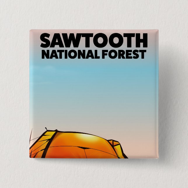 Sawtooth National Forest Travel poster Button (Front)