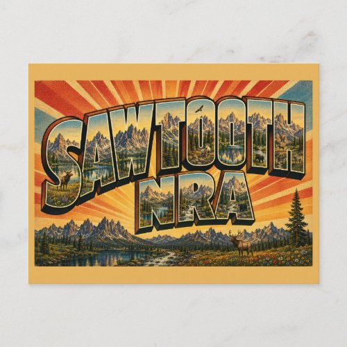 Sawtooth NRA Idaho Alpine Peaks Lakes Art Postcard