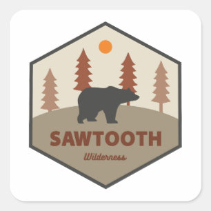 Sawtooth Wilderness Idaho Bear Square Sticker