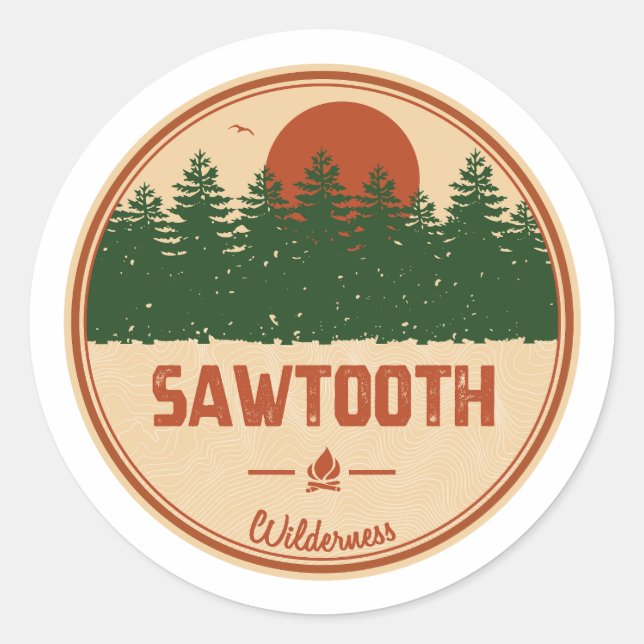 Sawtooth Wilderness Idaho Classic Round Sticker (Front)