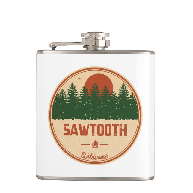 Sawtooth Wilderness Idaho Flask (Front)