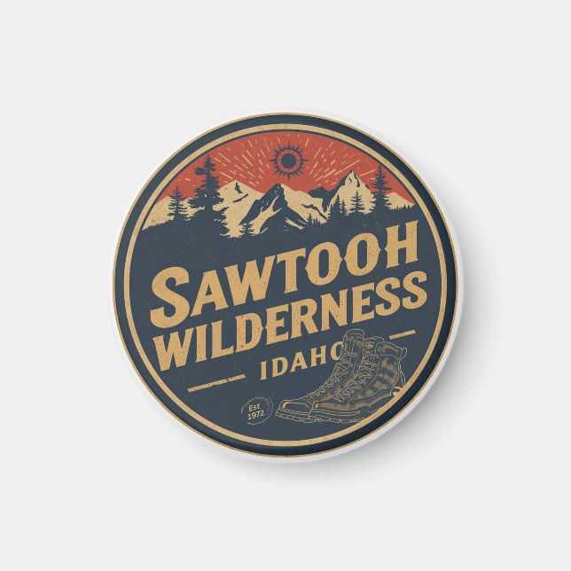 Sawtooth Wilderness Idaho Mountain Hiking Alpine  Magnet (Front)