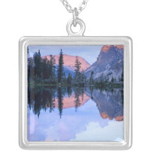 Sawtooth Wilderness Idaho USA Cumulus Silver Plated Necklace