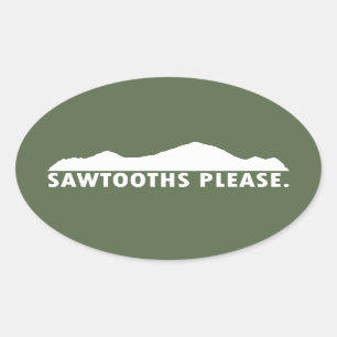 Sawtooths Please Oval Sticker